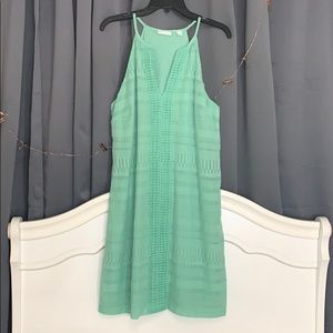 New York & company teal V-neck dress